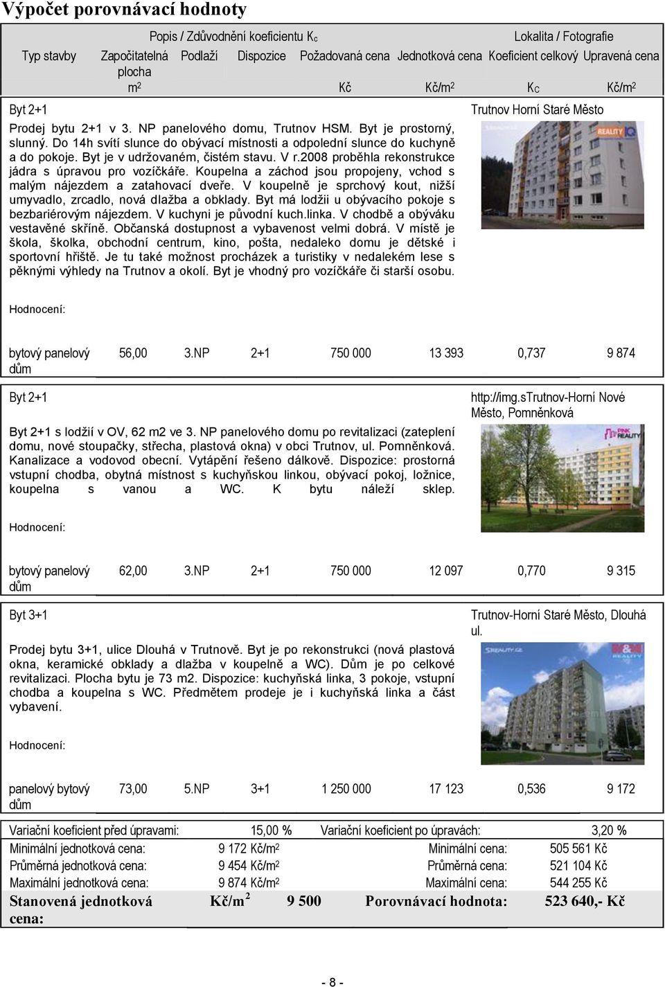 Byt je v udržovaném, čistém stavu. V r.2008 proběhla rekonstrukce jádra s úpravou pro vozíčkáře. Koupelna a záchod jsou propojeny, vchod s malým nájezdem a zatahovací dveře.