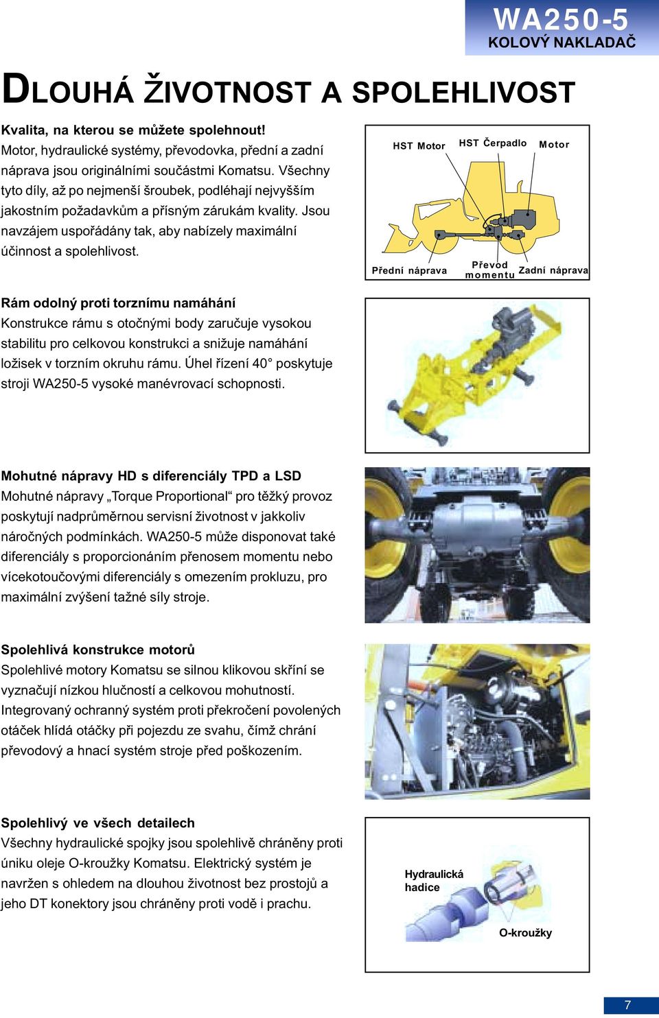 HST Motor HST Èerpadlo Motor Pøední náprava Pøevod momentu Zadní náprava Rám odolný proti torznímu namáhání Konstrukce rámu s otoènými body zaruèuje vysokou stabilitu pro celkovou konstrukci a