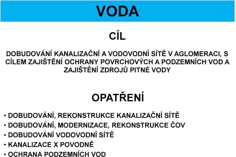 OPATŘENÍ DOBUDOVÁNÍ, REKONSTRUKCE KANALIZAČNÍ SÍTĚ DOBUDOVÁNÍ, MODERNIZACE,