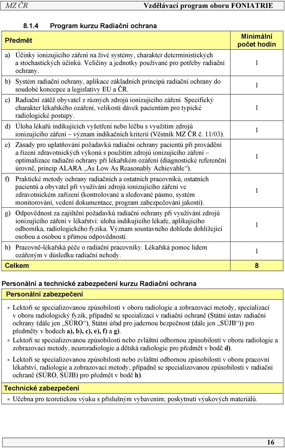 c) Radiační zátěž obyvatel z různých zdrojů ionizujícího záření. Specifický charakter lékařského ozáření, velikosti dávek pacientům pro typické radiologické postupy.