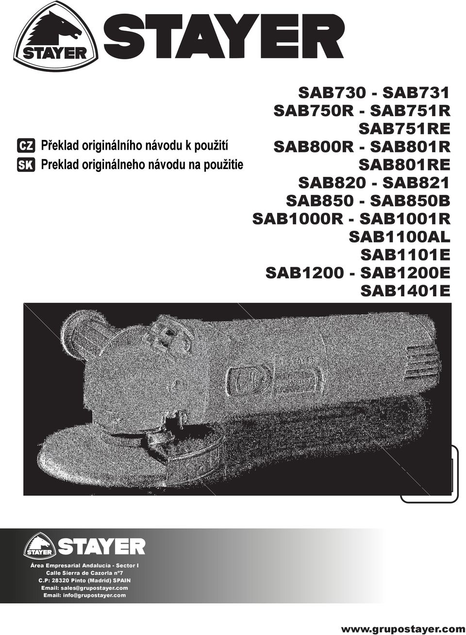 SAB1100AL SAB1101E SAB1200 - SAB1200E SAB101E Área Empresarial Andalucía - Sector I Calle Sierra de