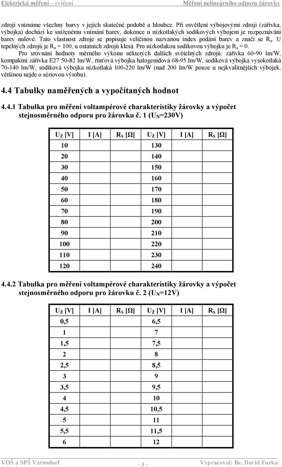 4 Měření nelineárního odporu žárovky - PDF Free Download