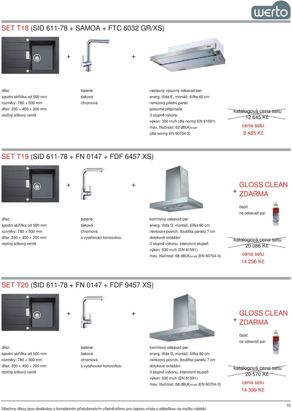 hlučnost: 62 db(a)re1pw (dle normy EN 607043) 12 645 Kč 8 485 Kč SET T19 (SID 61178 FN 0147 FDF 6457 XS) GLOSS CLEAN ZDARMA čistič na odsavač par komínový odsavač par: spodní skříňka od 500 mm energ.