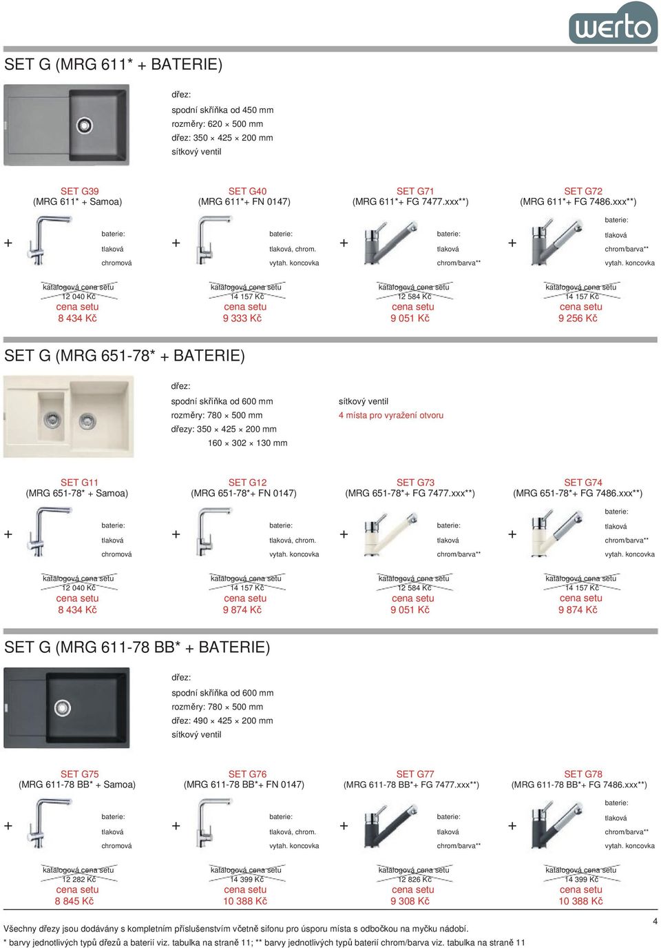 G12 (MRG 65178* FN 0147) SET G73 (MRG 65178* FG 7477.xxx**) SET G74 (MRG 65178* FG 7486.xxx**), chrom.