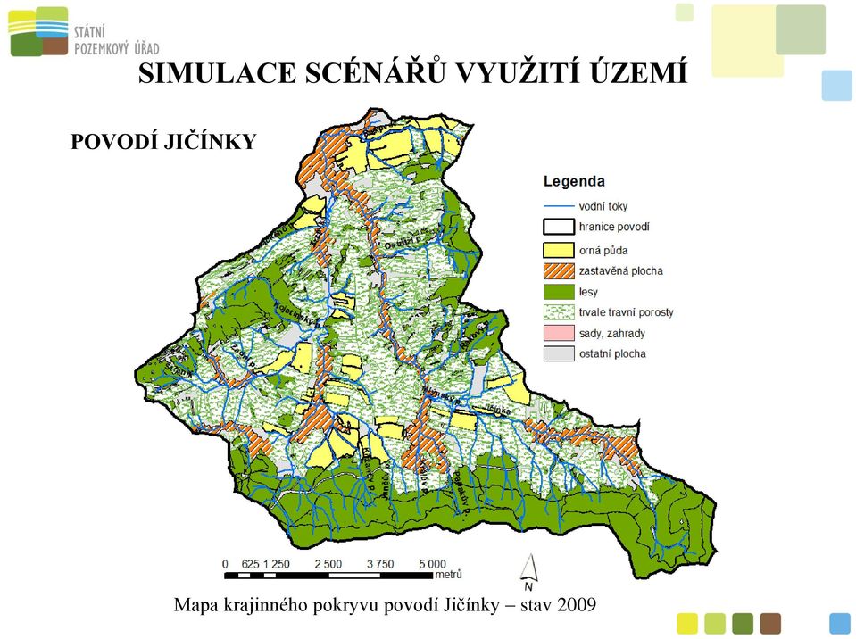 JIČÍNKY Mapa krajinného