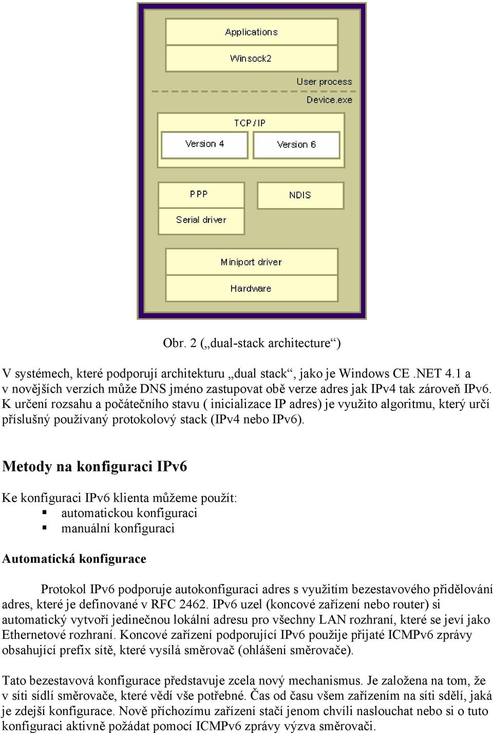 K určení rozsahu a počátečního stavu ( inicializace IP adres) je využito algoritmu, který určí příslušný používaný protokolový stack (IPv4 nebo IPv6).