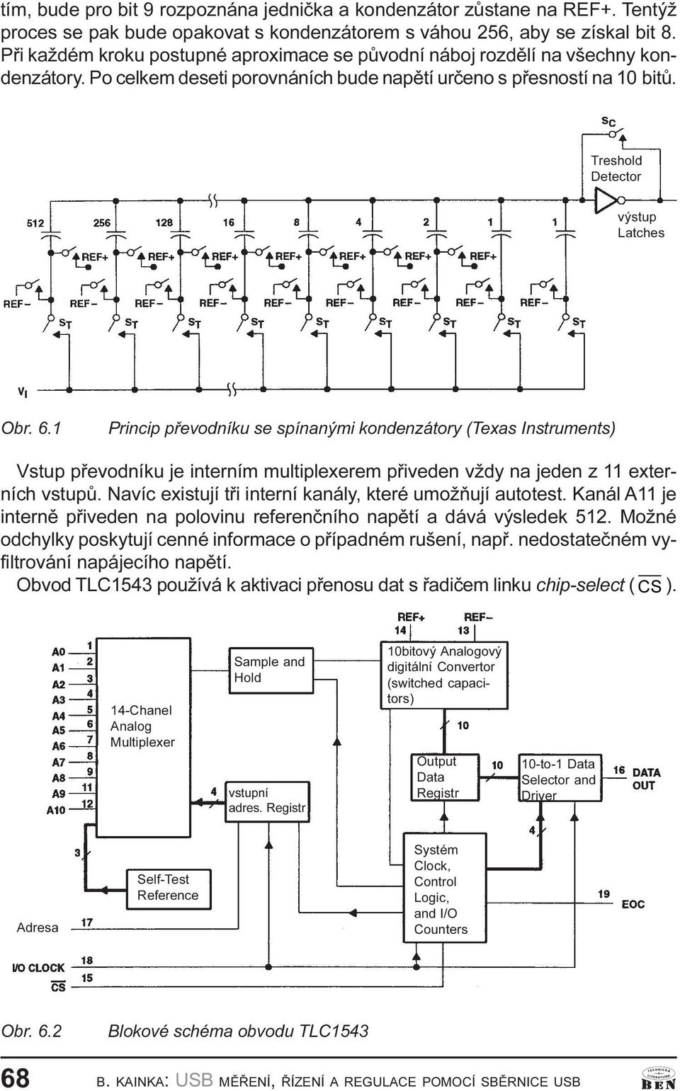 kondenzátory (Texas Instruments) Vstup pøevodníku je interním multiplexerem pøiveden vždy na jeden z 11 externích vstupù Navíc existují tøi interní kanály, které umožòují autotest Kanál A11 je