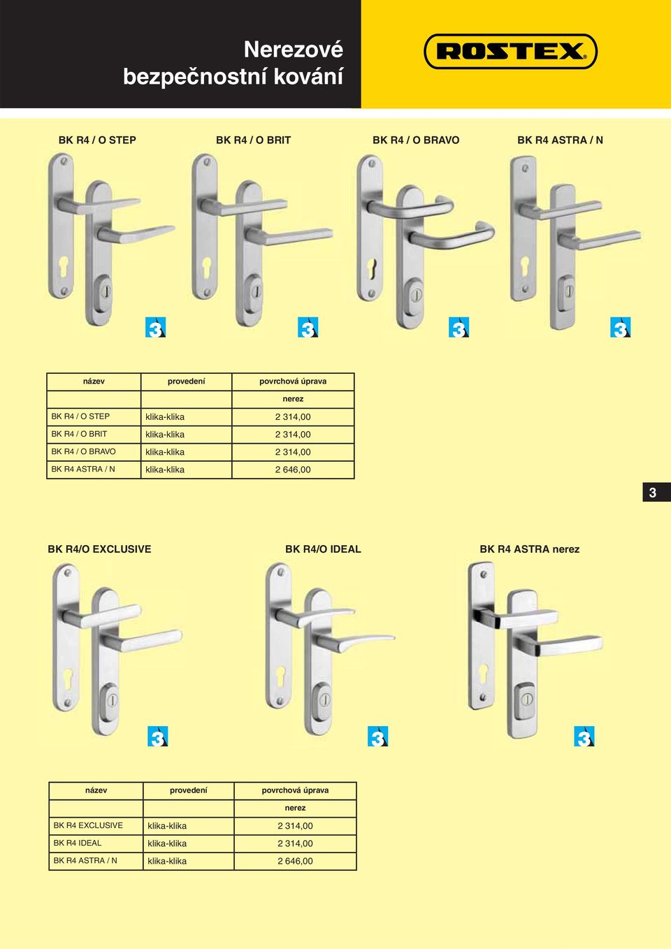 314,00 BK R4 ASTRA / N klika-klika 2 646,00 3 BK R4/O EXCLUSIVE BK R4/O IDEAL BK R4 ASTRA nerez nerez