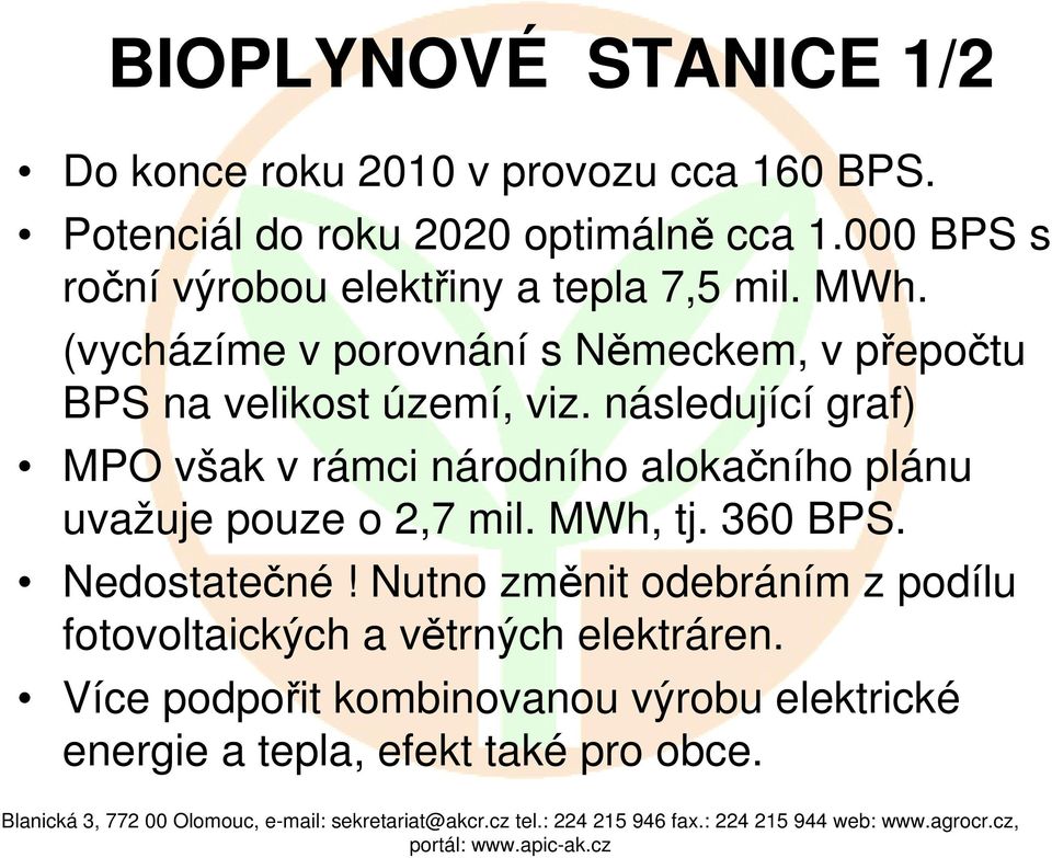 (vycházíme v porovnání s Německem, v přepočtu BPS na velikost území, viz.