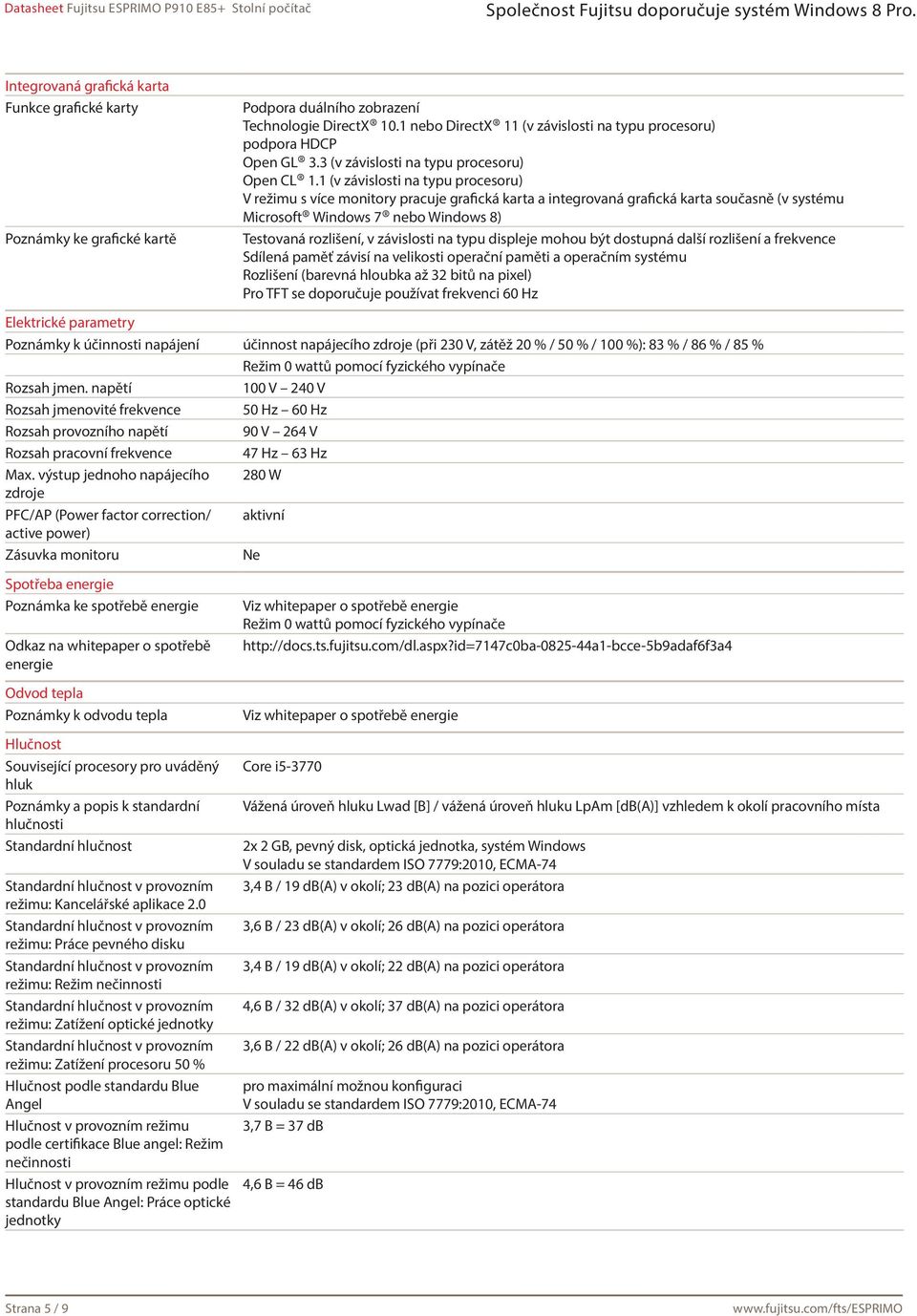 1 (v závislosti na typu procesoru) V režimu s více monitory pracuje grafická karta a integrovaná grafická karta současně (v systému Microsoft Windows 7 nebo Windows 8) Testovaná rozlišení, v