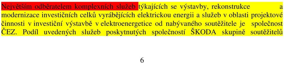 projektové činnosti v investiční výstavbě v elektroenergetice od nabývaného