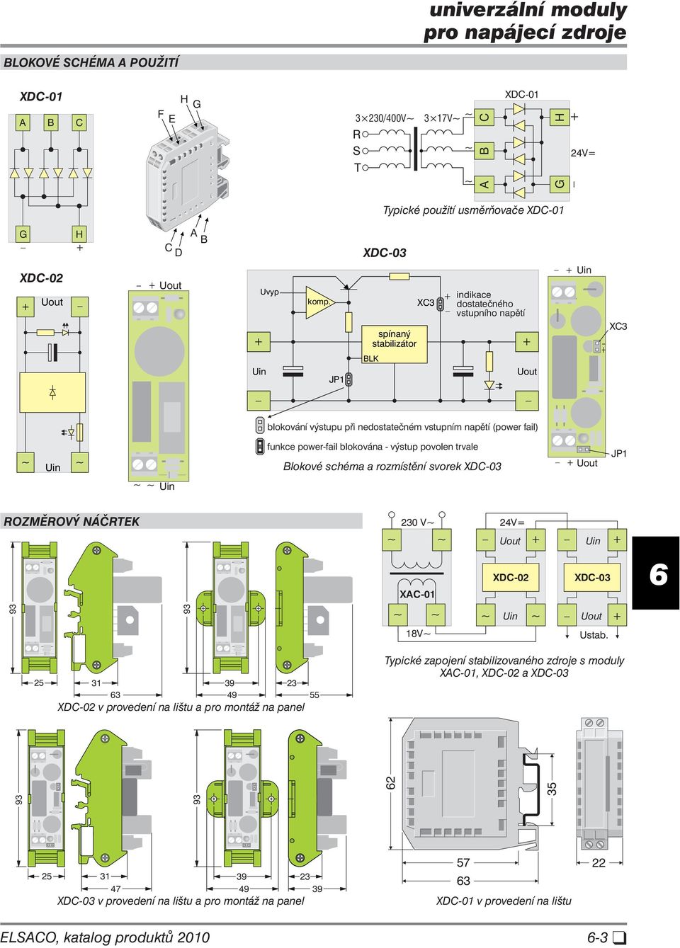 výstup povolen trvale Blokové schéma a rozmístění svorek XDC-03 Uout JP1 ROZ MĚ RO Ý NÁ ČR TEK 230 24= Uout Uin XAC-01 XDC-02 XDC-03 Uin Uout 18 Ustab.