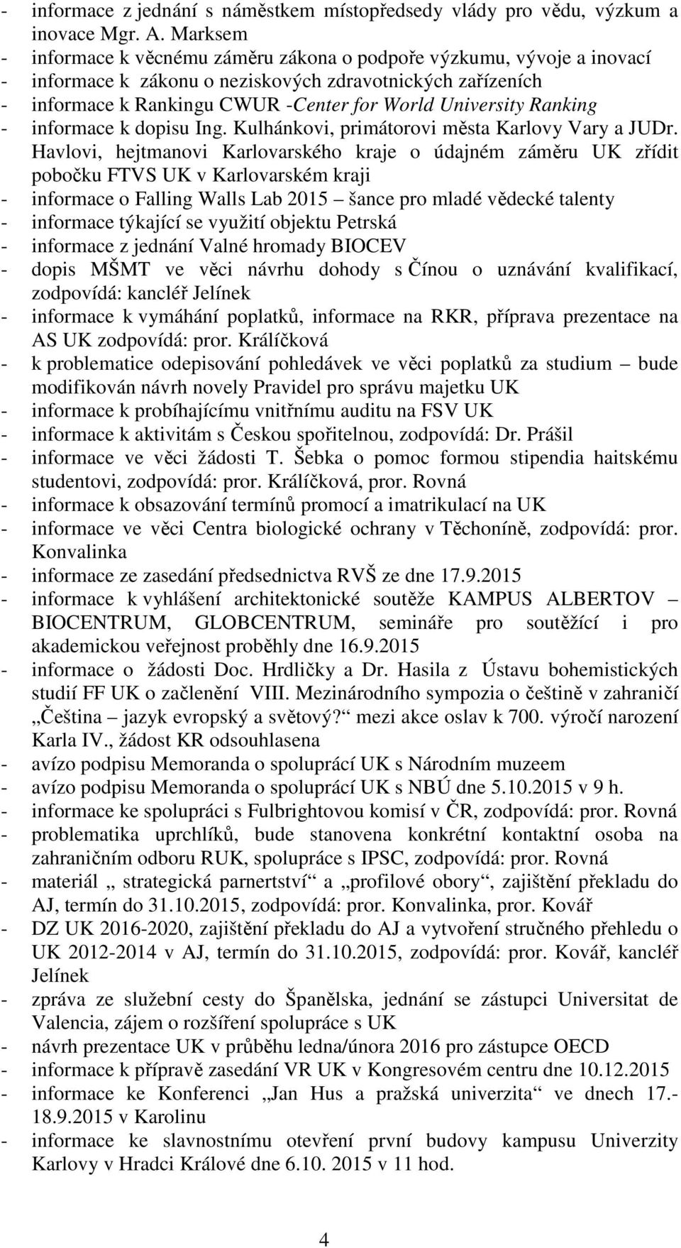 Ranking - informace k dopisu Ing. Kulhánkovi, primátorovi města Karlovy Vary a JUDr.