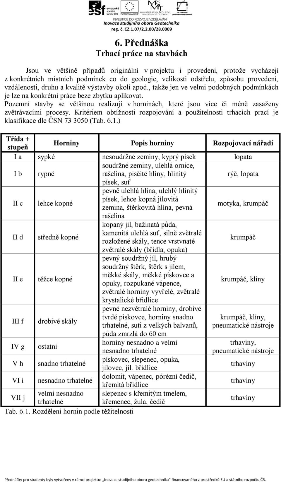 Pozemní stavby se většinou realizují v horninách, které jsou více či méně zasaženy zvětrávacími procesy.