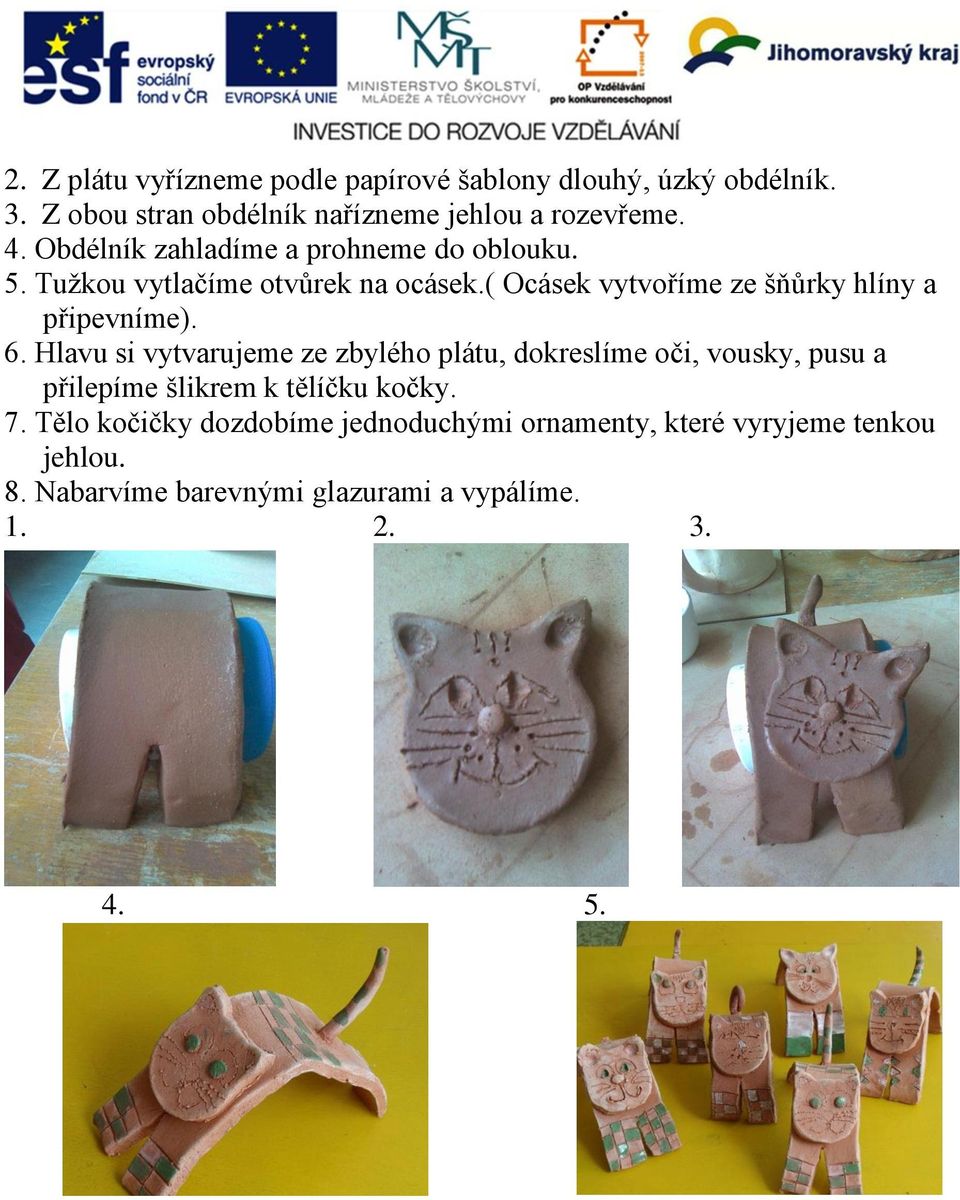 ( Ocásek vytvoříme ze šňůrky hlíny a připevníme). 6.