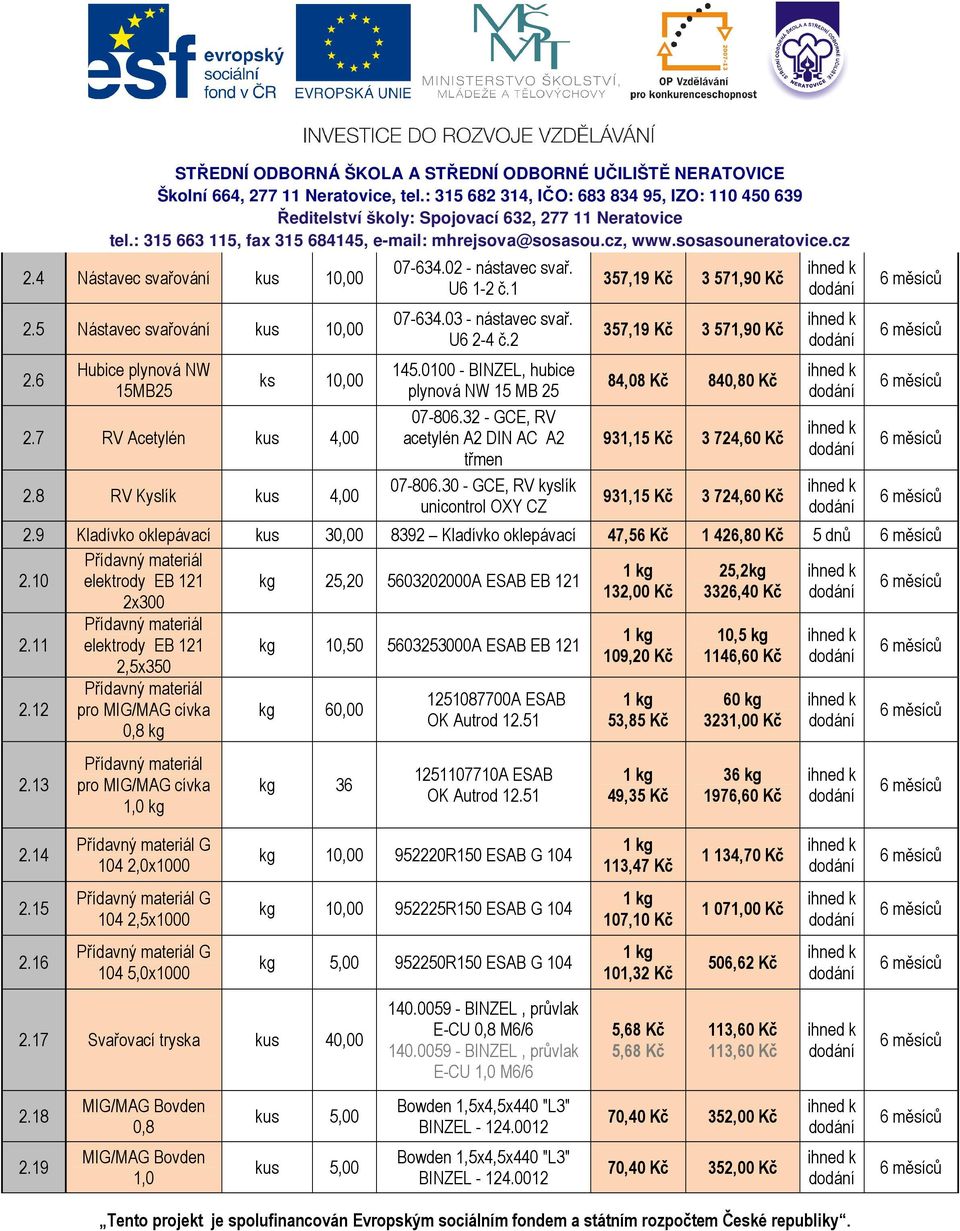 30 - GCE, RV kyslík unicontrol OXY CZ 357,19 Kč 3 571,90 Kč 357,19 Kč 3 571,90 Kč 84,08 Kč 840,80 Kč 931,15 Kč 3 724,60 Kč 931,15 Kč 3 724,60 Kč 2.