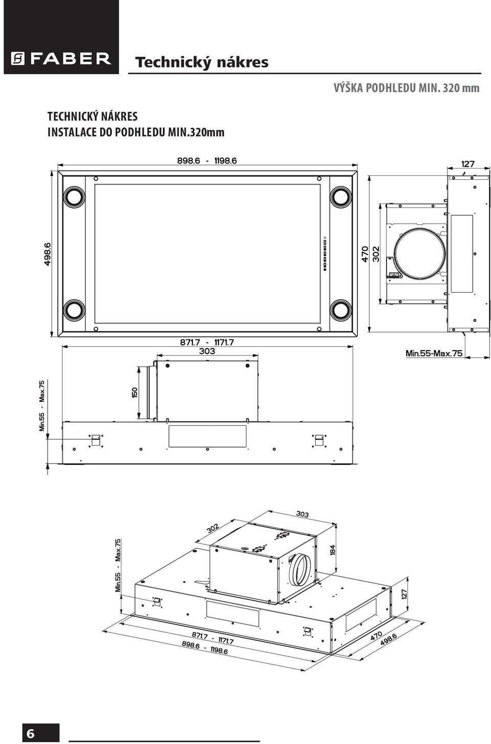 320 mm TECHNICKÝ NÁKRES