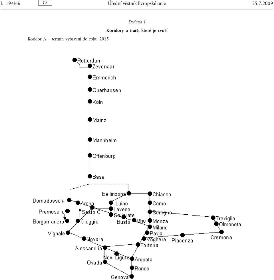2009 Dodatek I Koridory a tratě,