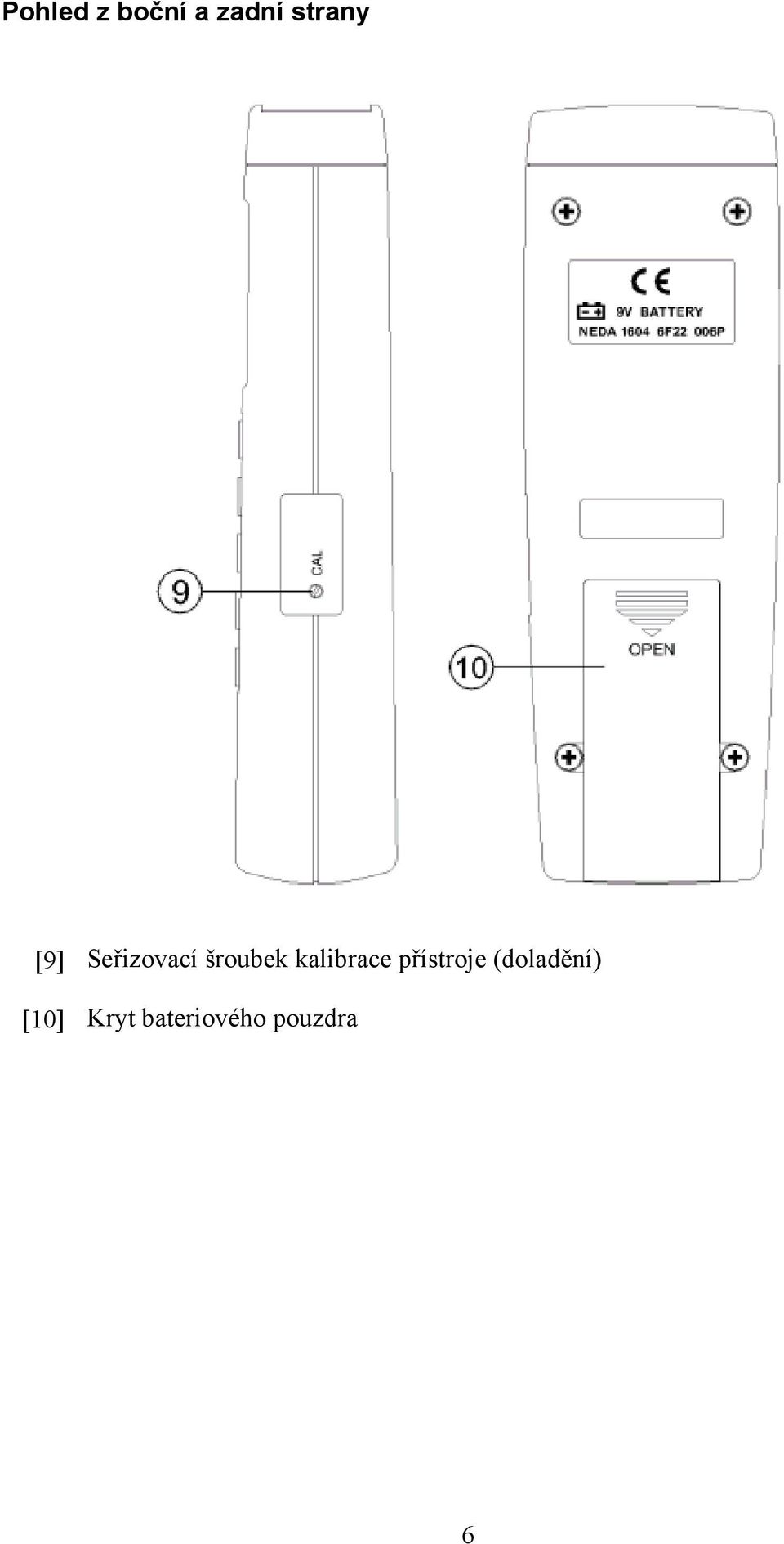 šroubek kalibrace přístroje