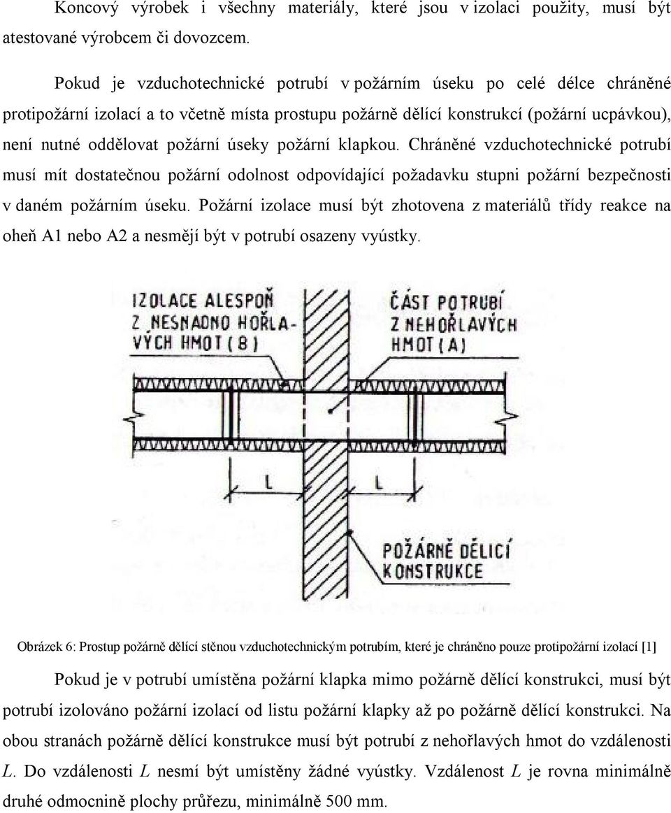 úseky požární klapkou. Chráněné vzduchotechnické potrubí musí mít dostatečnou požární odolnost odpovídající požadavku stupni požární bezpečnosti v daném požárním úseku.