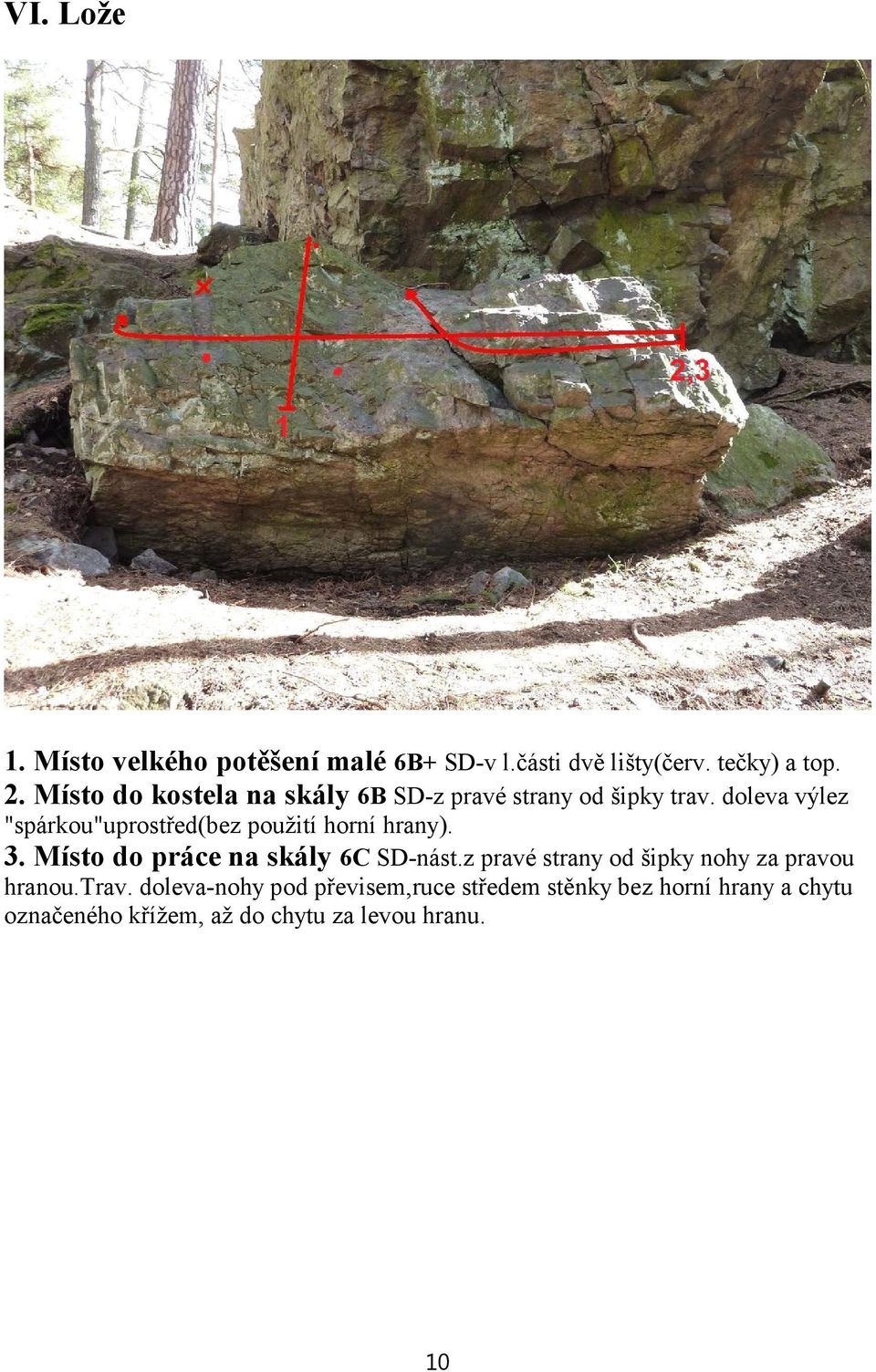 doleva výlez "spárkou"uprostřed(bez použití horní hrany). 3. Místo do práce na skály6csd-nást.