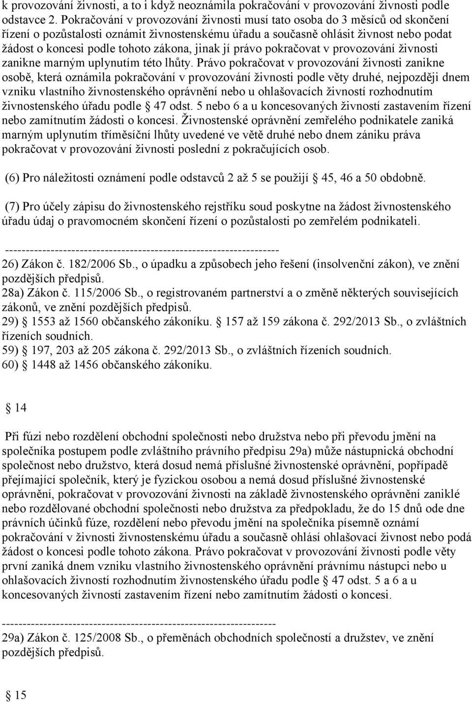 zákona, jinak jí právo pokračovat v provozování živnosti zanikne marným uplynutím této lhůty.