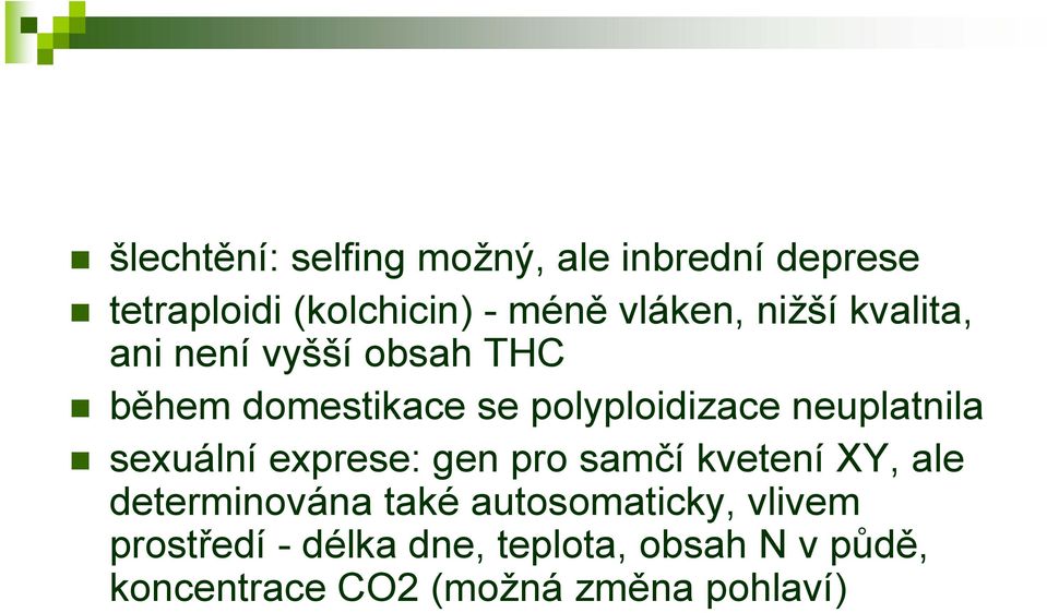 neuplatnila sexuální exprese: gen pro samčí kvetení XY, ale determinována také