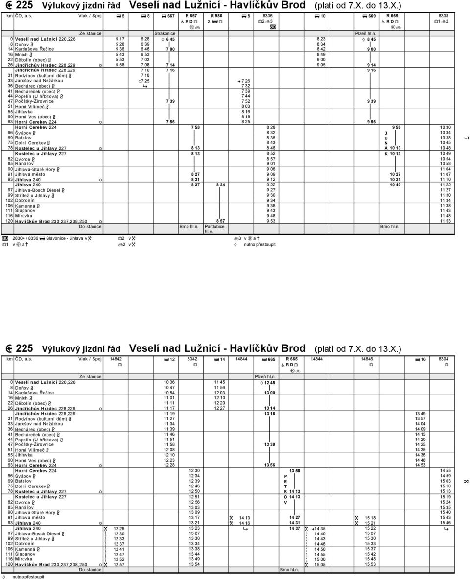 p 8 49 p 22 Děbolín (obe) 3 5 53 7 03 p 9 00 p 26 Jindřihův Hrade228,229 / 5 58 7 08 7 14 9 05 9 14 Jindřihův Hrade 228,229 7 10 7 16 9 16 31 Rodvínov (kulturní dům) 3 7 18 p p 33 Jarošov nad