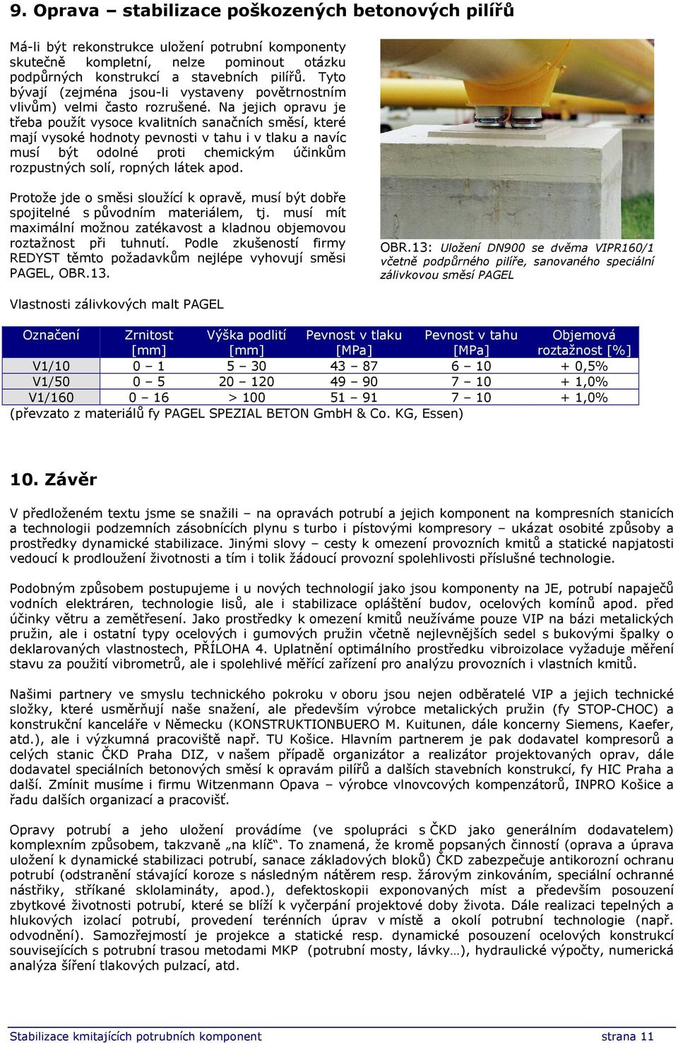 Na jejich opravu je třeba použít vysoce kvalitních sanačních směsí, které mají vysoké hodnoty pevnosti v tahu i v tlaku a navíc musí být odolné proti chemickým účinkům rozpustných solí, ropných látek