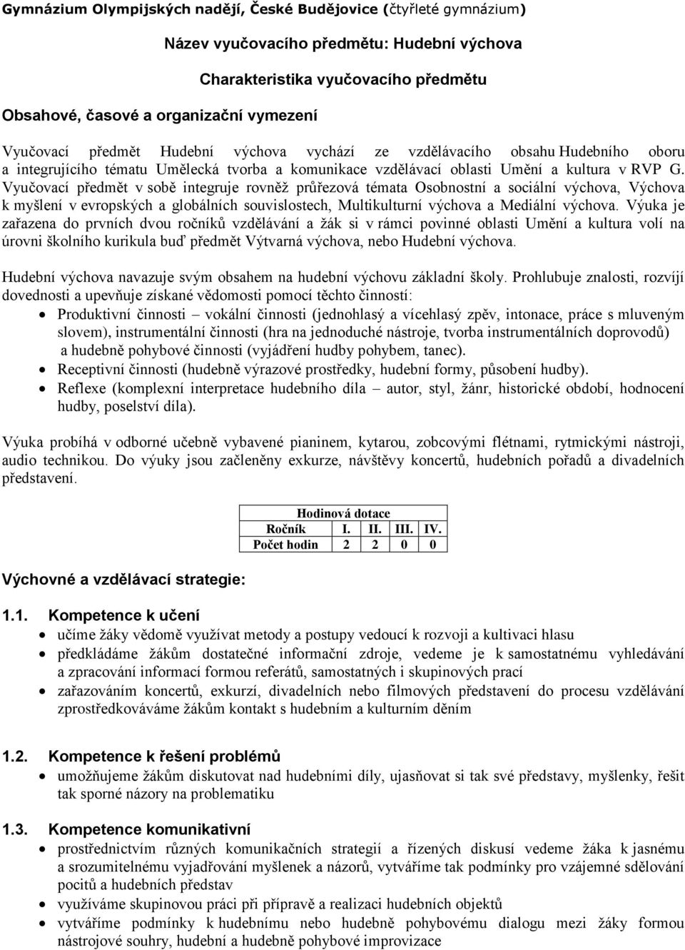 Vyučovací předmět v sobě integruje rovněž průřezová témata Osobnostní a sociální výchova, Výchova k myšlení v evropských a globálních souvislostech, Multikulturní výchova a Mediální výchova.