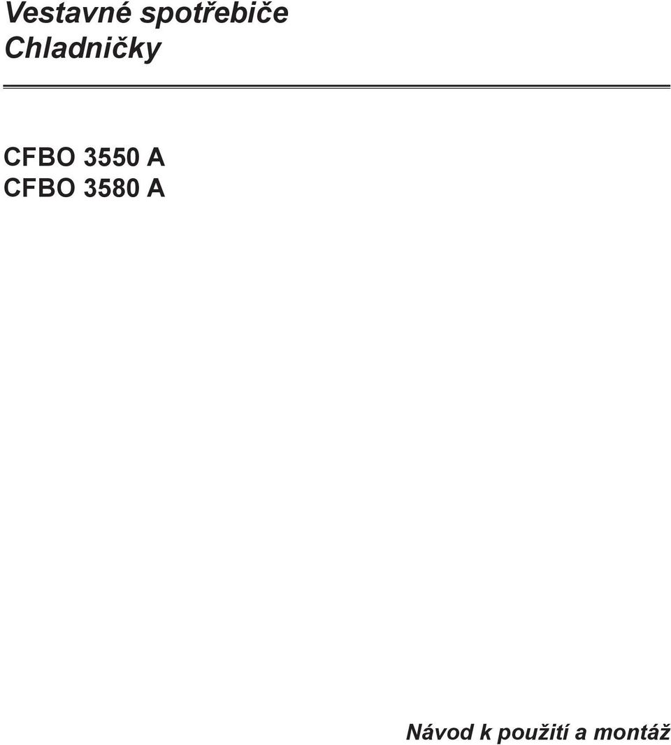 A CFBO 3580 A Návod