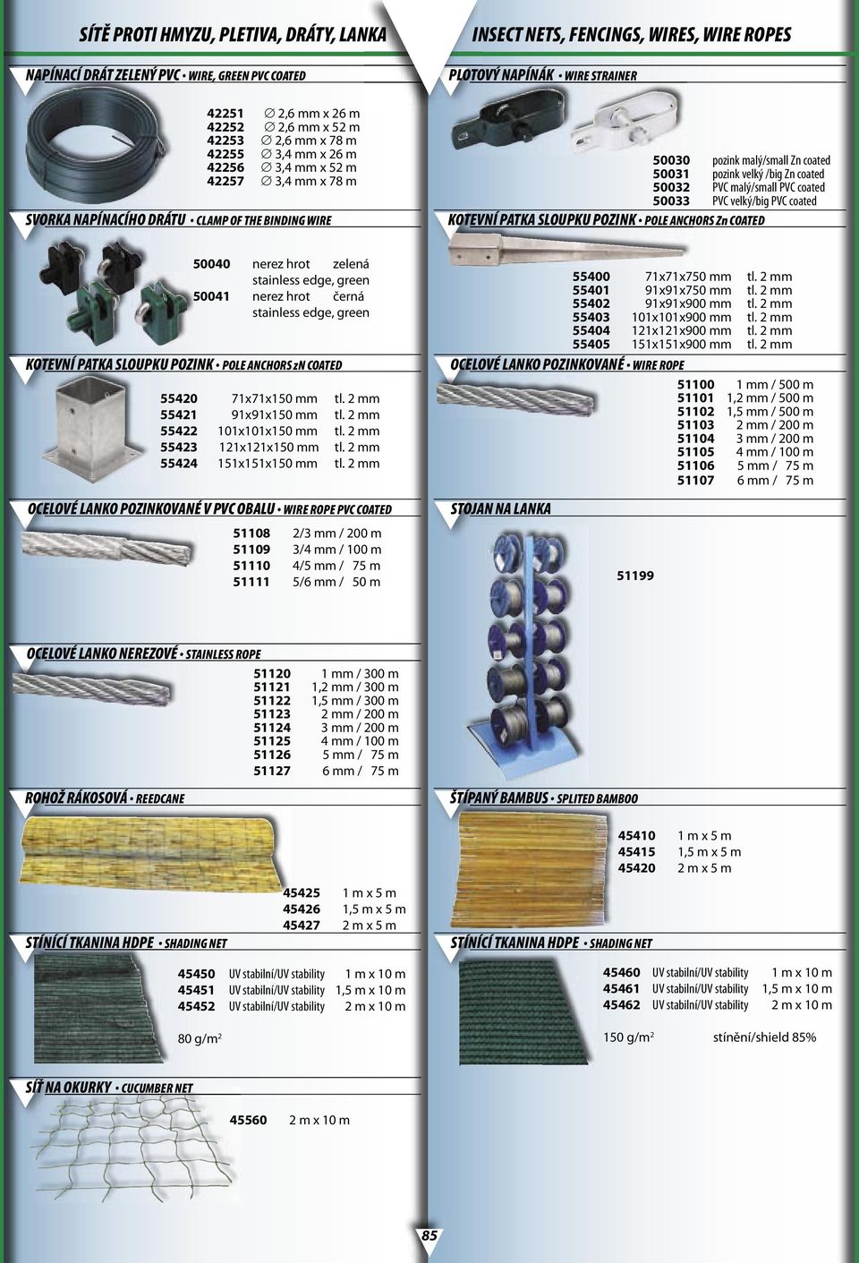 50032 PVC malý/small PVC coated 50033 PVC velký/big PVC coated KOTEVNÍ PATKA SLOUPKU POZINK POLE ANCHORS Zn COATED 50040 nerez hrot zelená stainless edge, green 50041 nerez hrot černá stainless edge,