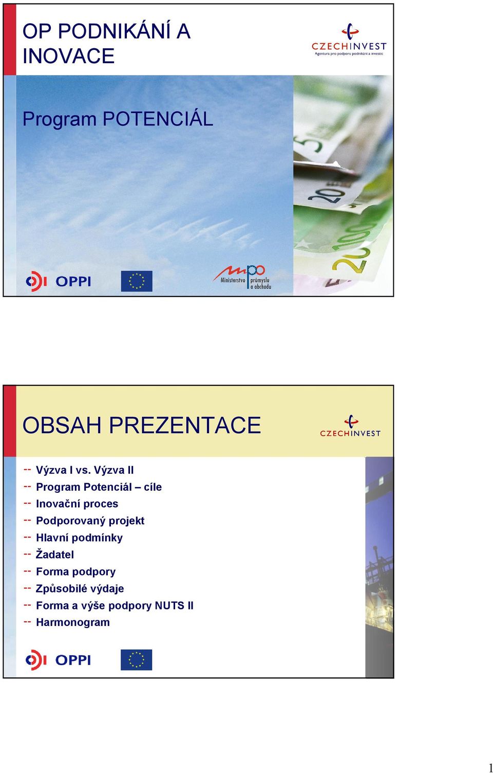 Výzva II Program Potenciál cíle Inovační proces