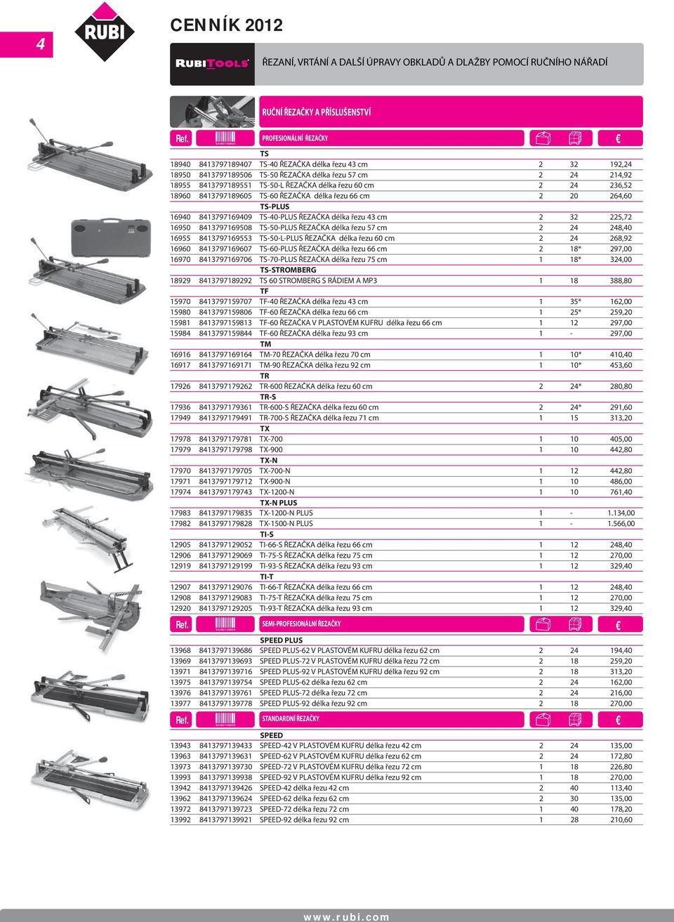 TS-PLUS 16940 8413797169409 TS-40-PLUS ŘEZAČKA délka řezu 43 cm 2 32 225,72 16950 8413797169508 TS-50-PLUS ŘEZAČKA délka řezu 57 cm 2 24 248,40 16955 8413797169553 TS-50-L-PLUS ŘEZAČKA délka řezu 60