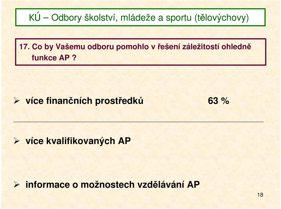 více finančních prostředků 63 % více