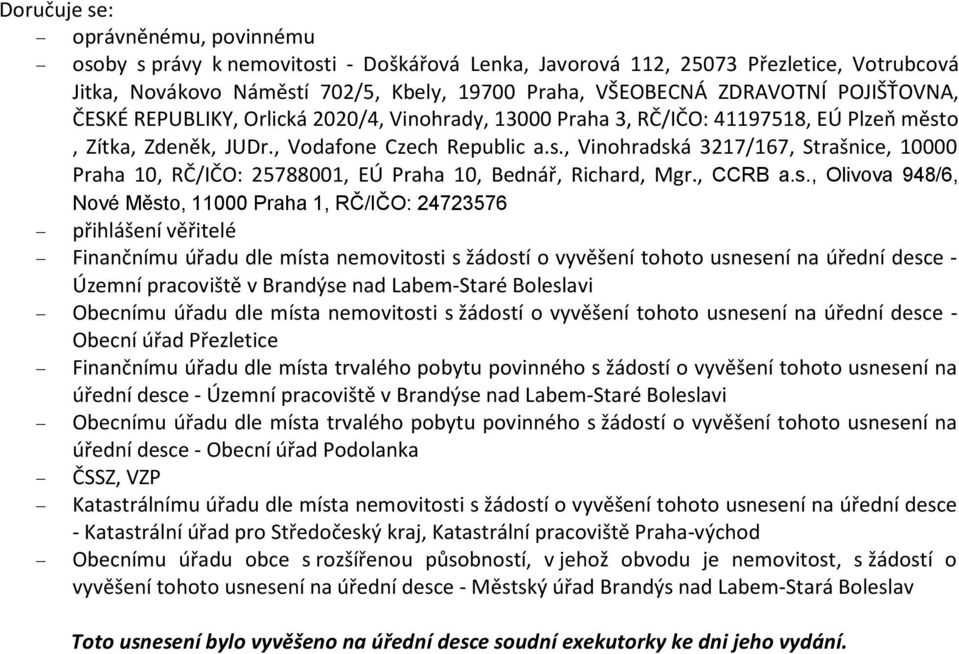 o, Zítka, Zdeněk, JUDr., Vodafone Czech Republic a.s.