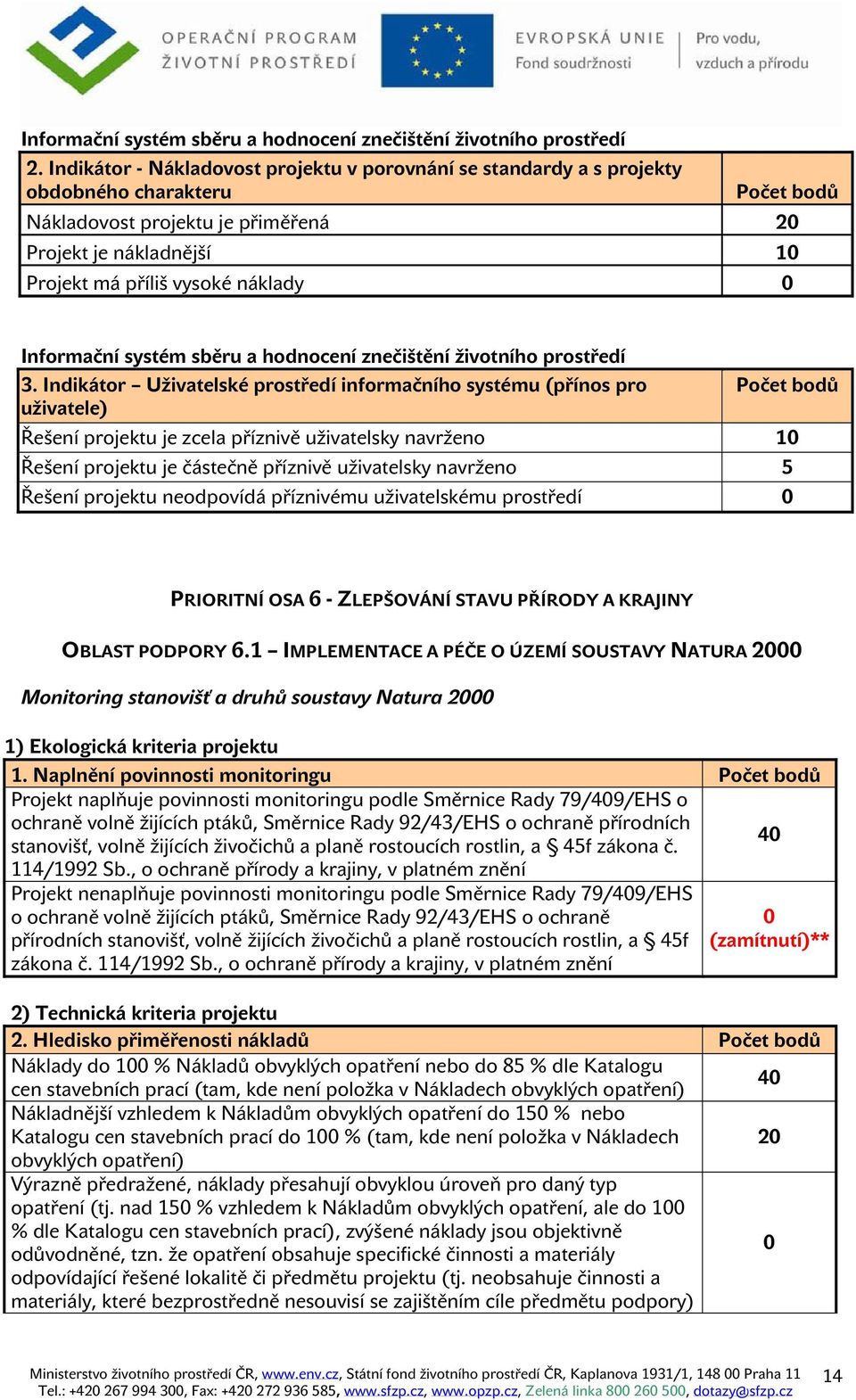 systém sběru a hodnocení znečištění životního prostředí 3.