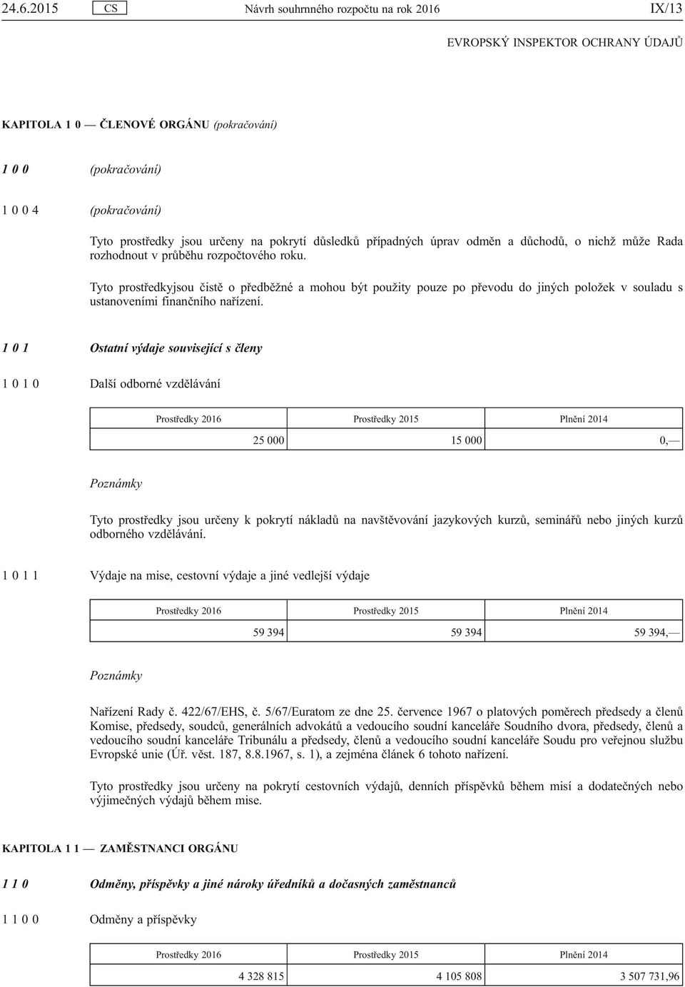 Tyto prostředkyjsou čistě o předběžné a mohou být použity pouze po převodu do jiných položek v souladu s ustanoveními finančního nařízení.