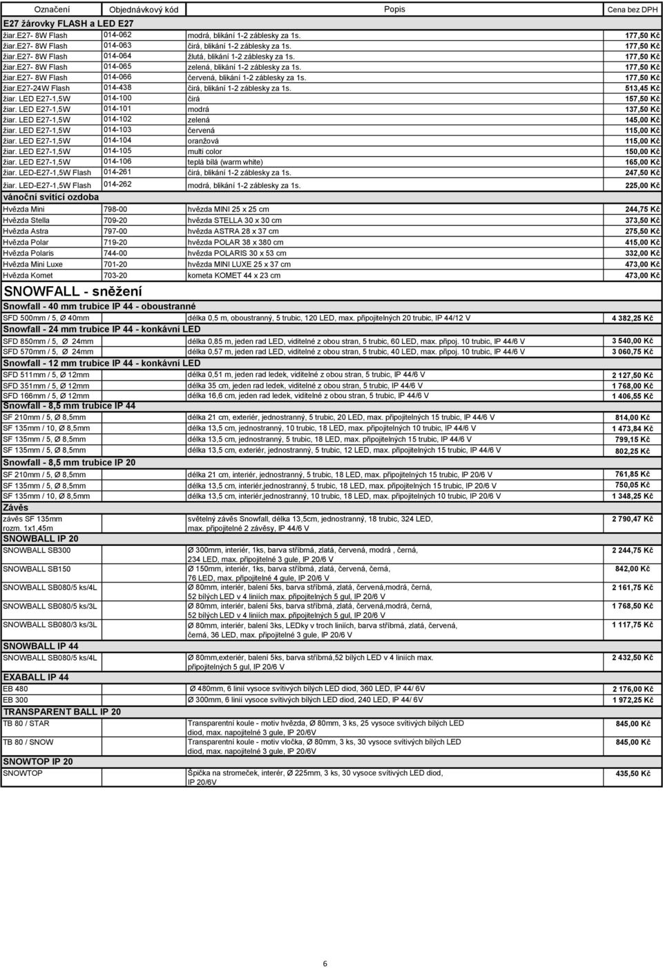 177,50 Kč žiar.e27-24w Flash 014-438 čirá, blikání 1-2 záblesky za 1s. 513,45 Kč žiar. LED E27-1,5W 014-100 čirá 157,50 Kč žiar. LED E27-1,5W 014-101 modrá 137,50 Kč žiar.