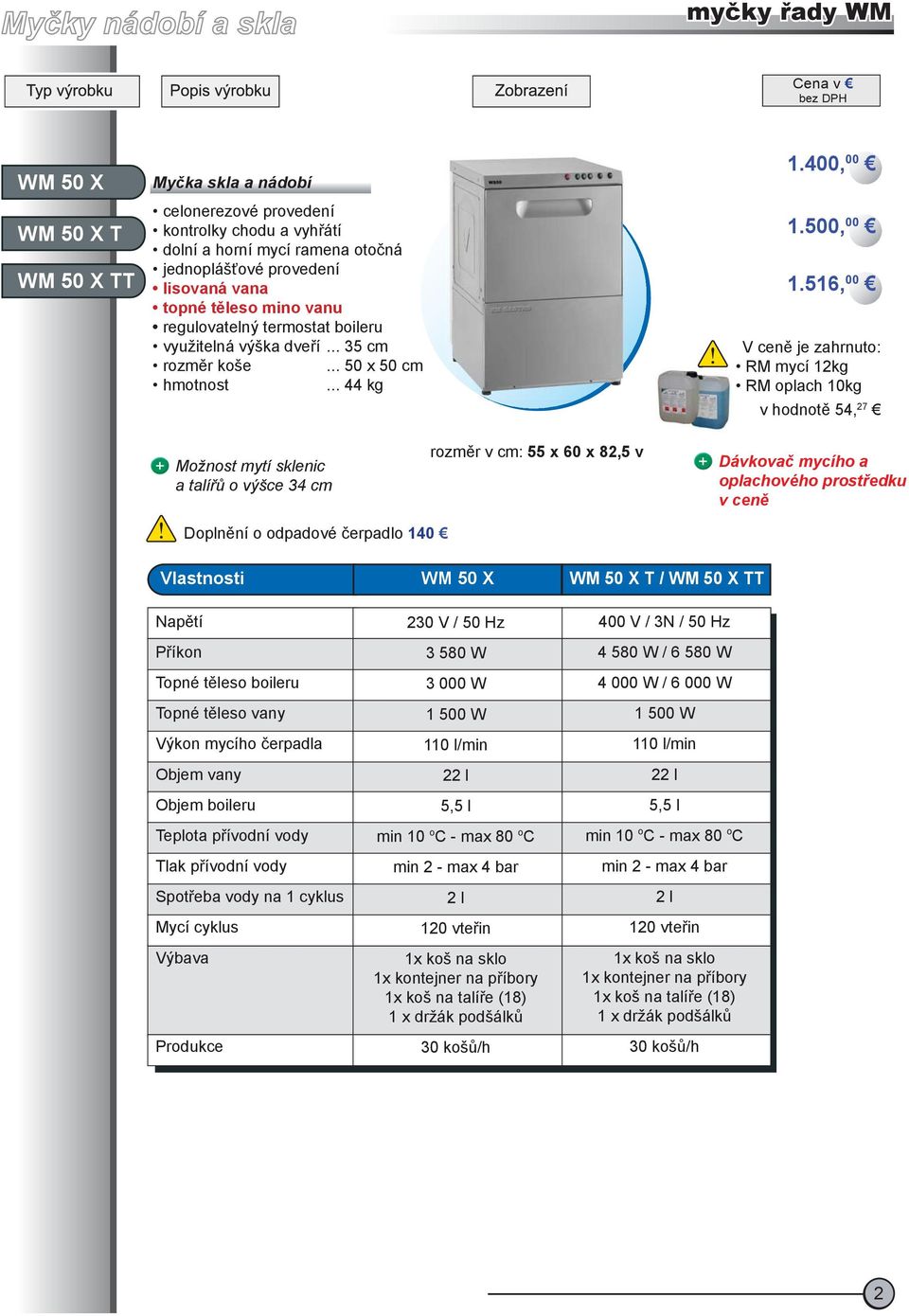 516, 00 V ceně je zahrnuto: RM mycí 12kg RM oplach 10kg v hodnotě 54, 27 Možnost mytí sklenic a talířů o výšce 34 cm rozměr v cm: 55 x 60 x 82,5 v Dávkovač mycího a oplachového prostředku v ceně