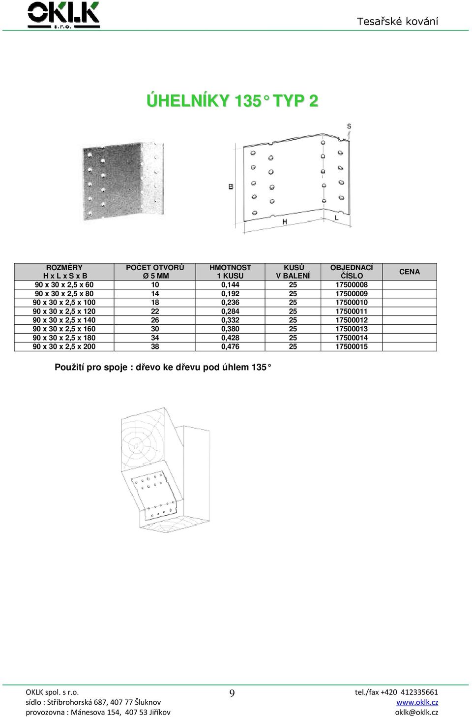 x 30 x 2,5 x 140 26 0,332 25 17500012 90 x 30 x 2,5 x 160 30 0,380 25 17500013 90 x 30 x 2,5 x 180 34