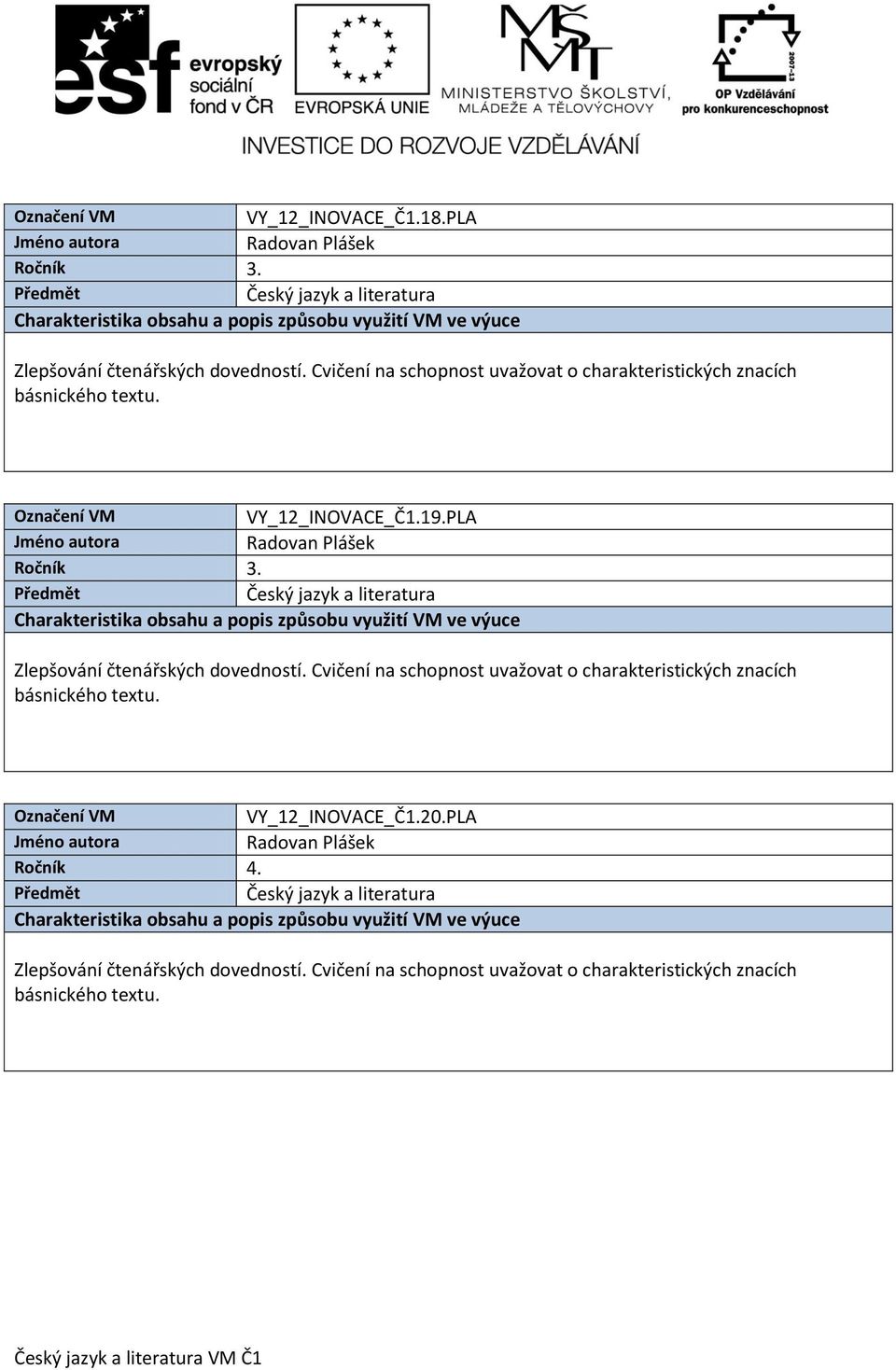 19.20.PLA Ročník 4.