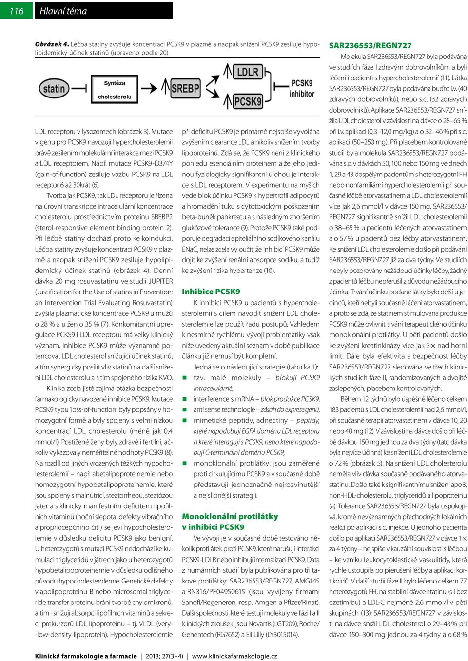 mutace PCSK9-D374Y (gain-of-function) zesiluje vazbu PCSK9 na LDL receptor 6 až 30krát (6).