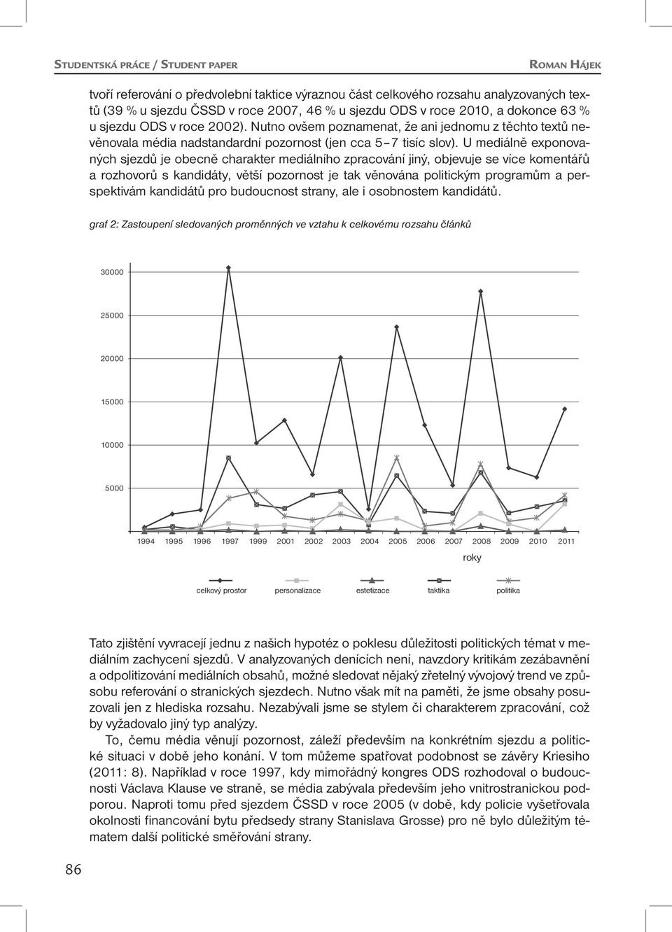 U mediálně exponovaných sjezdů je obecně charakter mediálního zpracování jiný, objevuje se více komentářů a rozhovorů s kandidáty, větší pozornost je tak věnována politickým programům a perspektivám