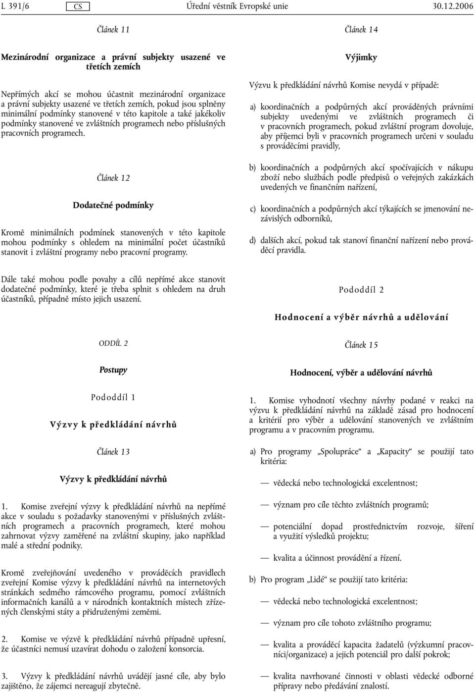 jsou splněny minimální podmínky stanovené v této kapitole a také jakékoliv podmínky stanovené ve zvláštních programech nebo příslušných pracovních programech.