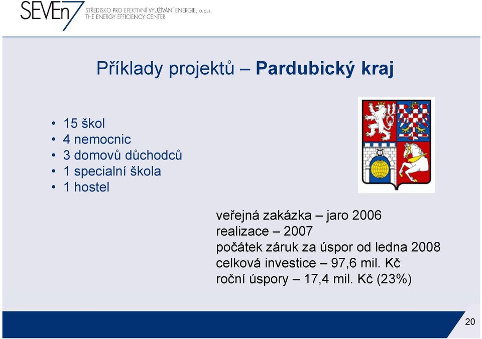 jaro 2006 realizace 2007 počátek záruk za úspor od ledna