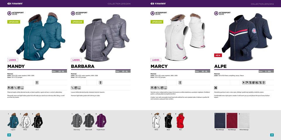 baru i v ulicích velkoměsta. Pleasantly warm and light ladies jacket that will make you stand out at the bar after skiing as well as in the city streets.