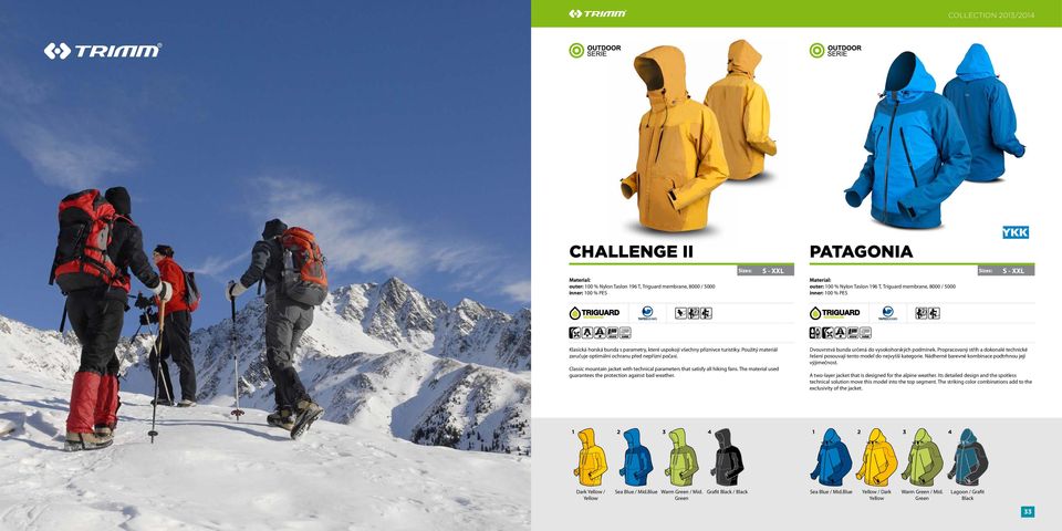 Classic mountain jacket with technical parameters that satisfy all hiking fans. The material used guarantees the protection against bad weather. Dvouvrstvá bunda určená do vysokohorských podmínek.