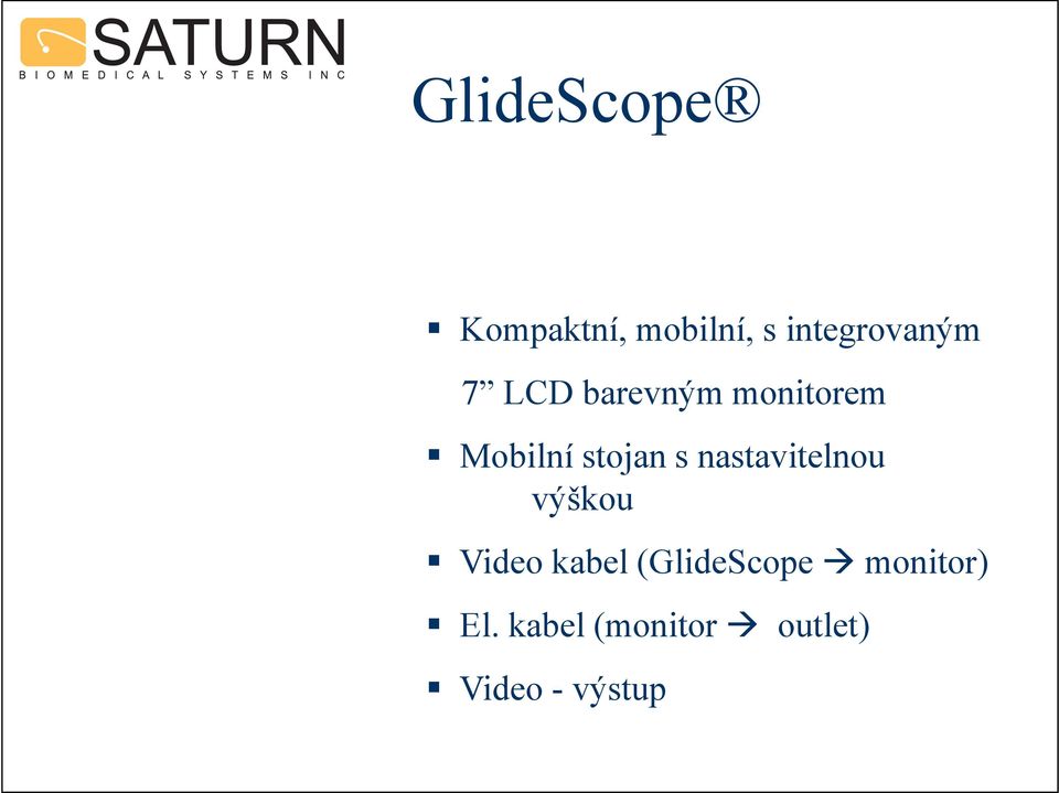 nastavitelnou výškou Video kabel (GlideScope