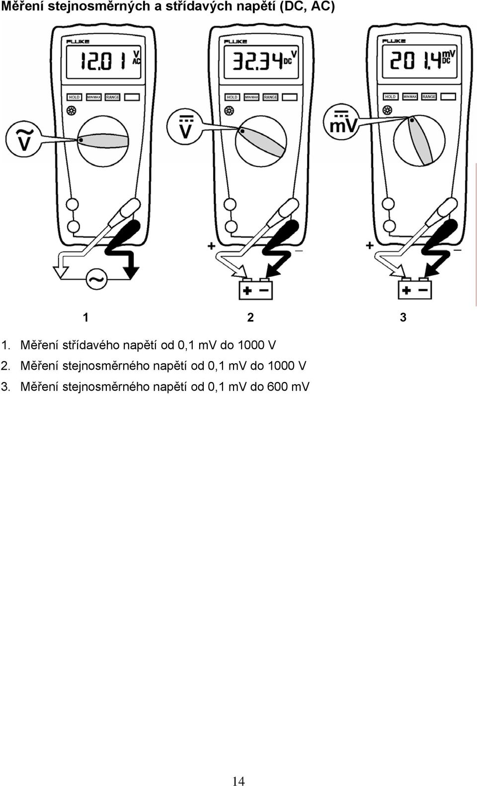 Měření střídavého napětí od 0,1 mv do 1000 V 2.